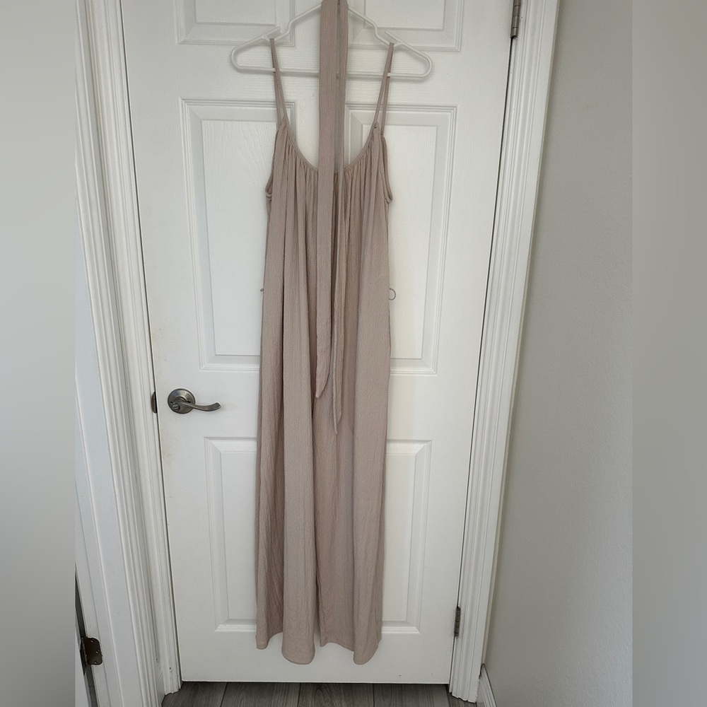 H&M linen beige romper Sz L